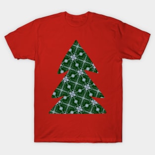 Silvery Christmassy Dot Art Pattern T-Shirt